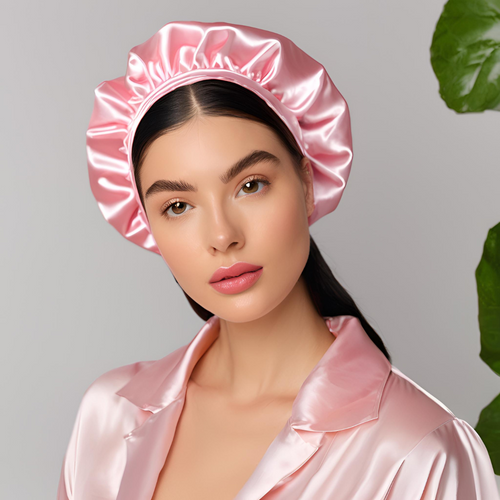 Pack de Bonnet en Satin et taie d'oreille.